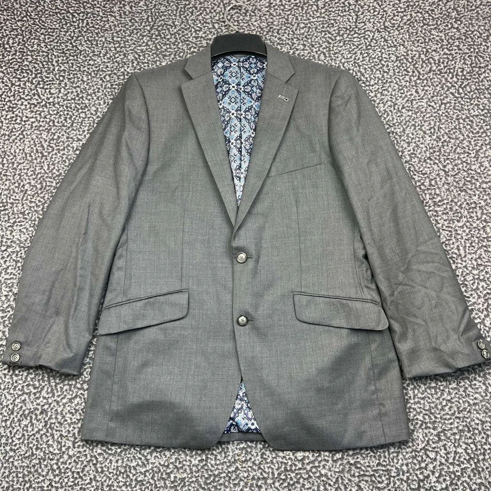 Indochino Luxury Blazer Sport Coat Men 42R Gray Wool Cashmere Blend Two Button